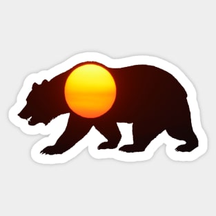 Sun Walking Bear Sticker